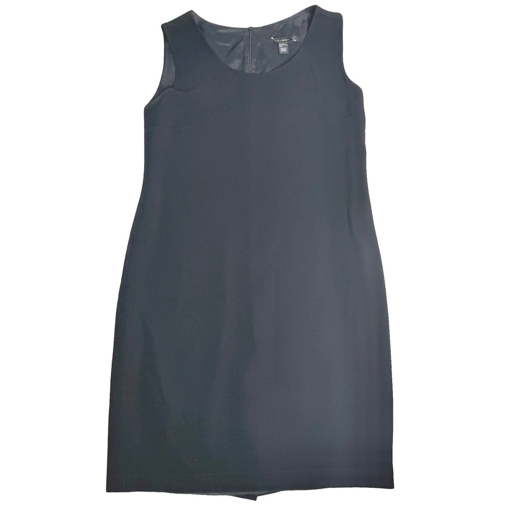 LOUBEN Vintage Sleeveless Shift Black Dress Women 14